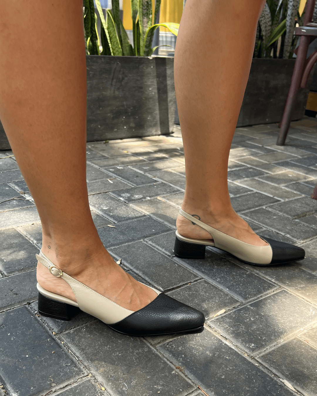 Loafers Ariana Negro/Beige