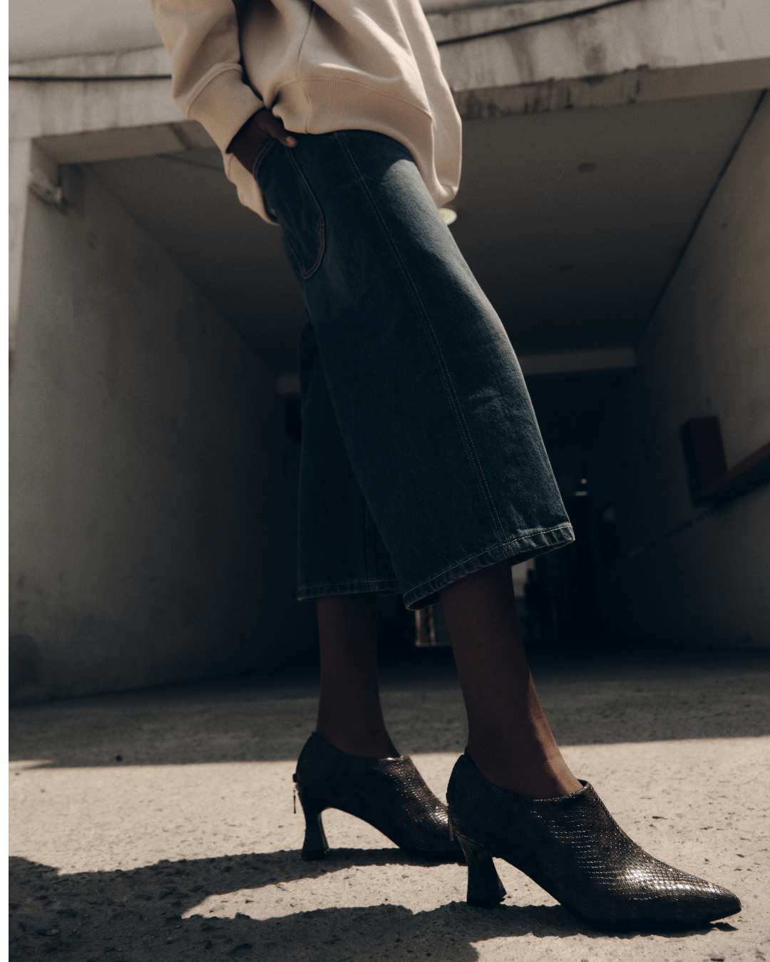 Botines Asia Piton Negro/Toffee
